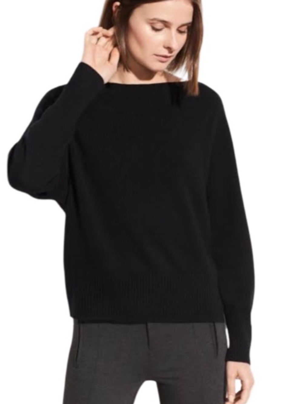 Vince Black Off-the-Shoulder Sweater